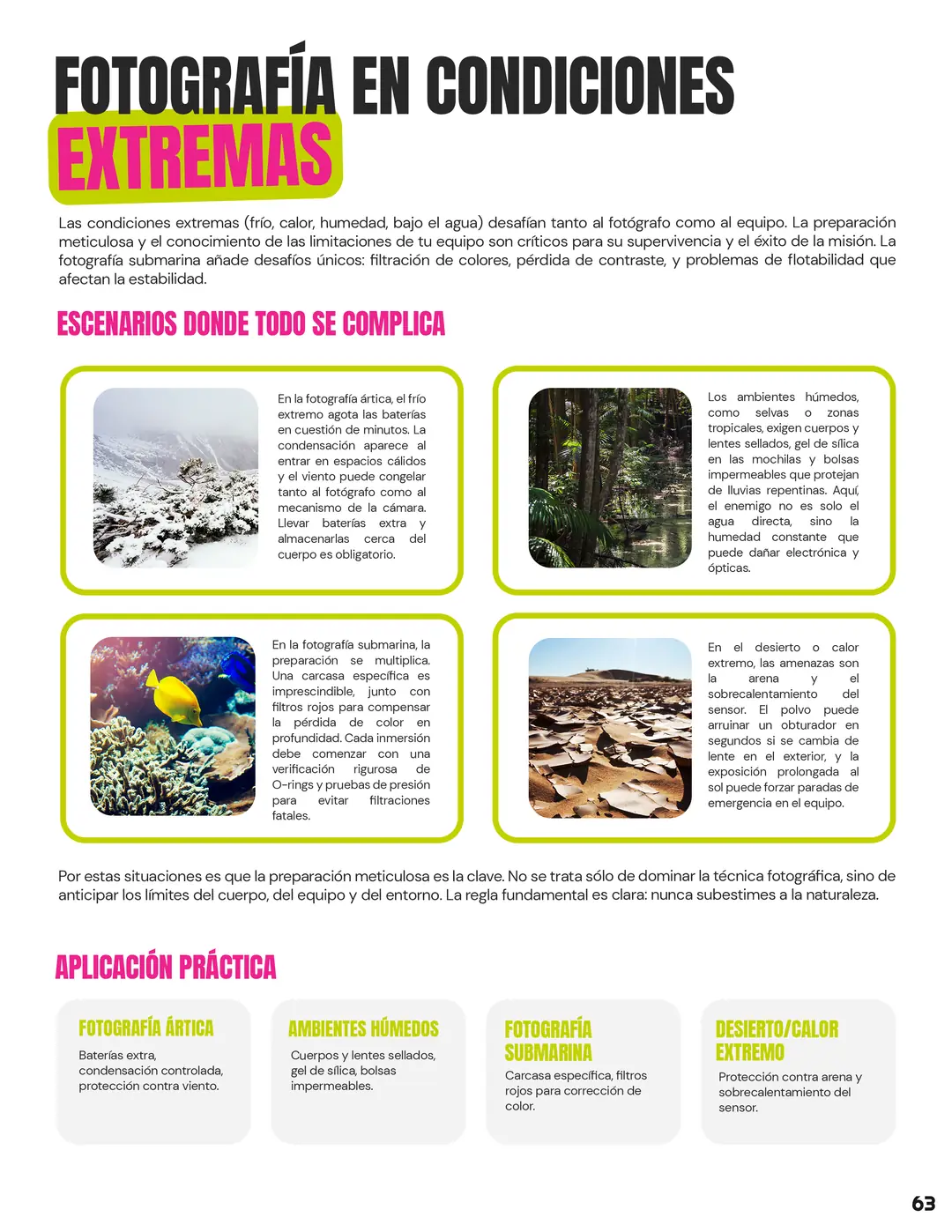 Tarjeta 34 de Enfogram: Fotografía en condiciones extremas y submarina