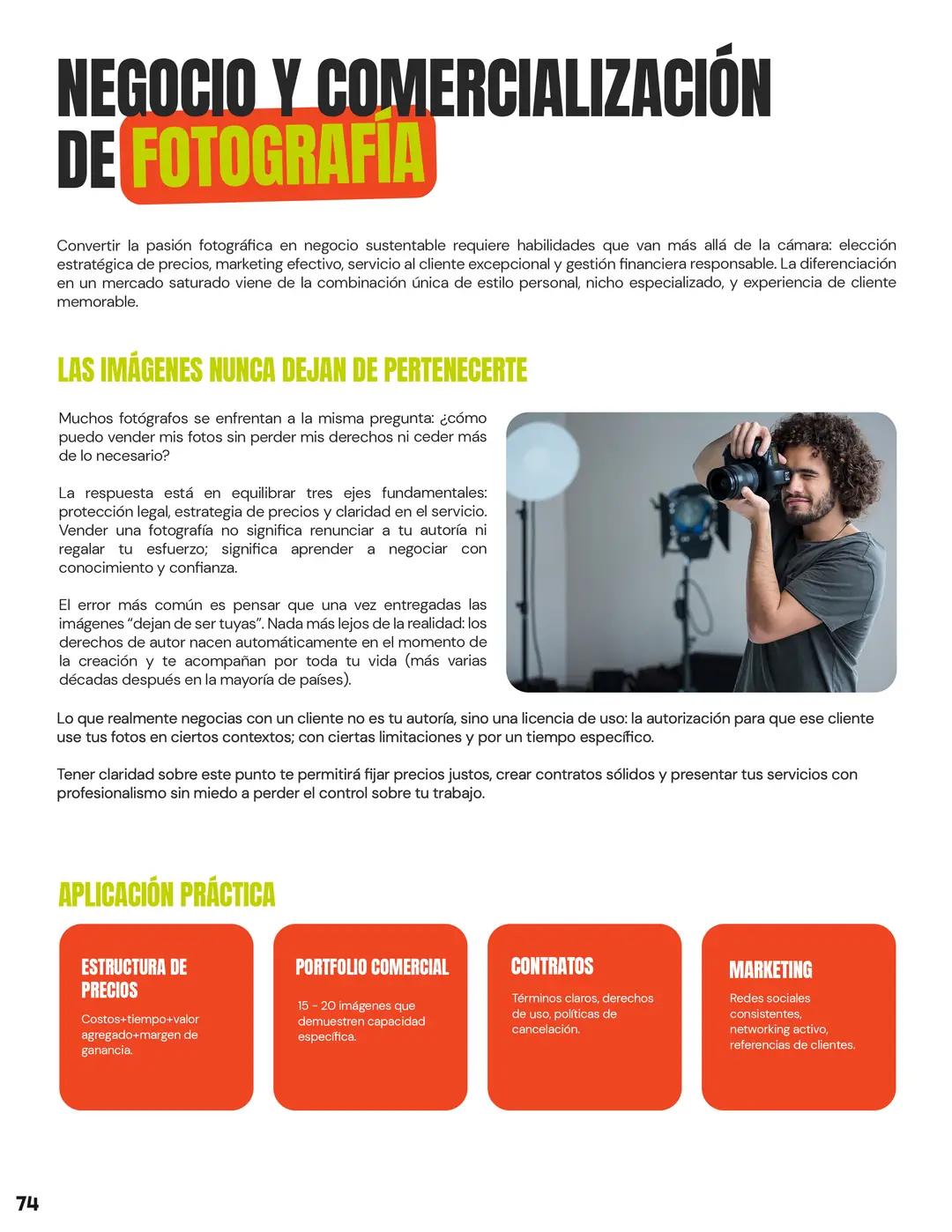 Tarjeta 41 de Enfogram: Negocio y comercialización de fotografía